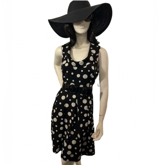 Spense Black and White Polka Dot Dress - Picture 1 of 4